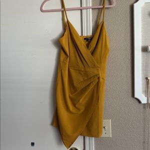 Mustard Yellow Draped Dress